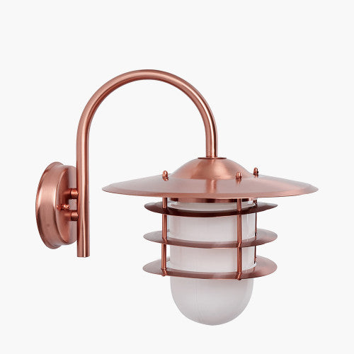 Centauri Copper Metal and Opaque Glass Wall Light