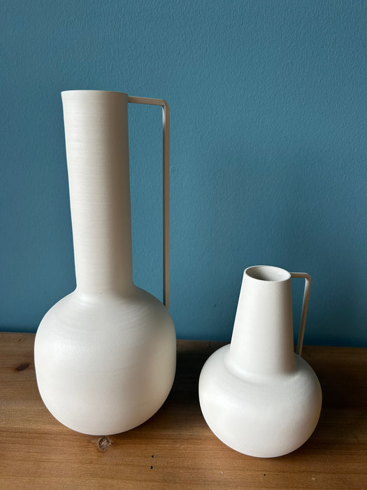 Selena Metal Vase, Off White