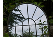 Indoor / Outdoor Distressed Metal Arched Window Garden Mirror - 77 x 49 cm - Decor Interiors
