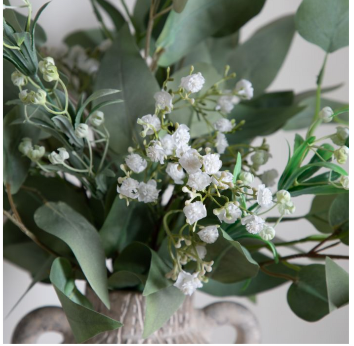 Artificial Bouquet, Babies Breath Flower & Eucalyptus Leaf