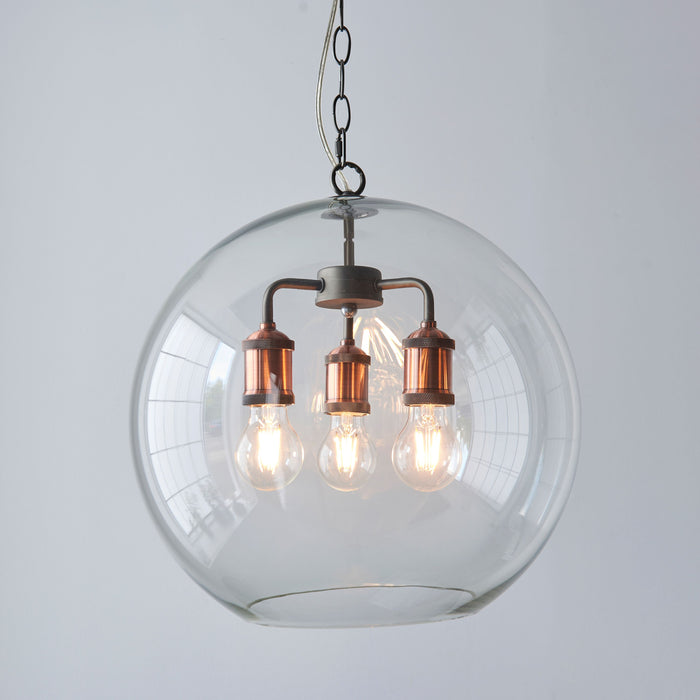 Shortditch Copper & Glass Shade Pendat Ceiling Light