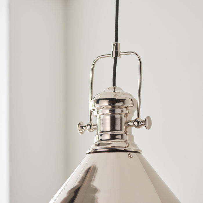 Brampton Nickel & White Ceiling Pendant Light