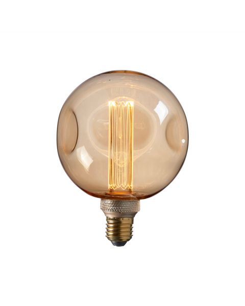 LED Filament Globe Small In Amber 6W