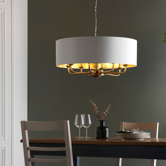 Highclere 8 Pendant in Antique Brass