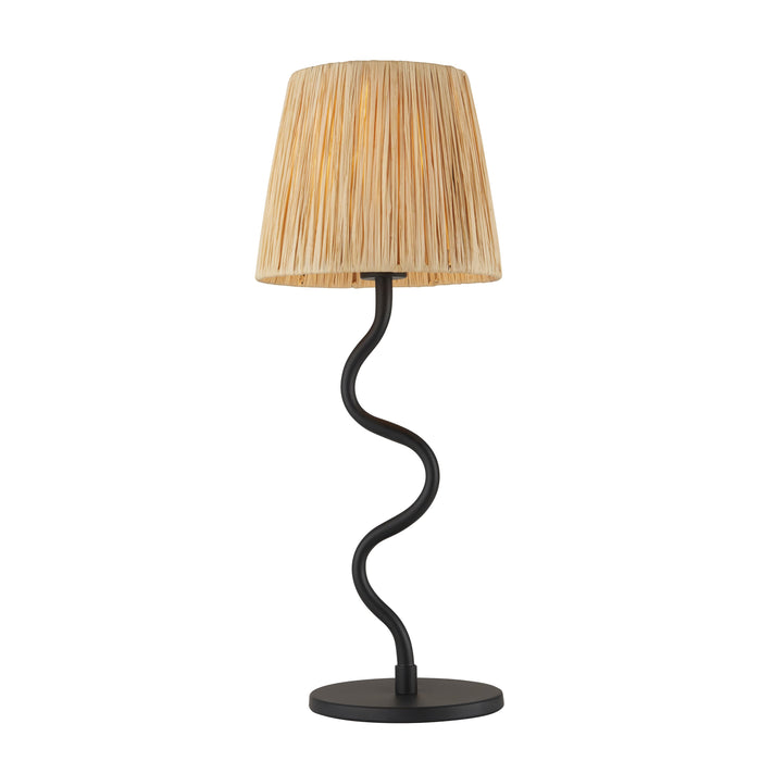 Black Metal Wriggle Table Lamp With Shade