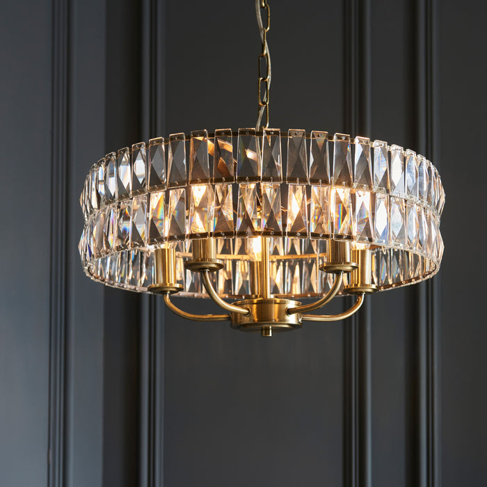 Clifton Antique Brass & Glass Ceiling Pendant Light - Large (BACK IN STOCK 25/04/24)