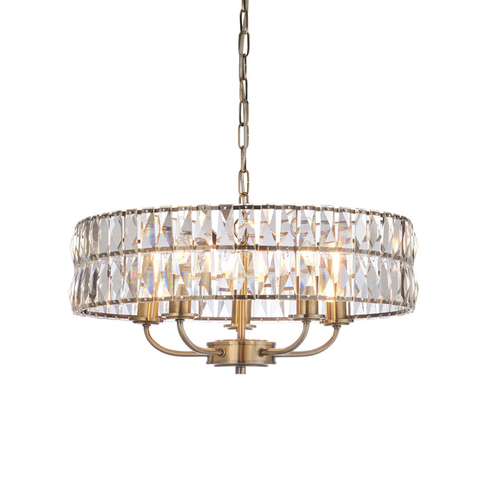 Clifton Antique Brass & Glass Ceiling Pendant Light - Large (BACK IN STOCK 25/04/24)