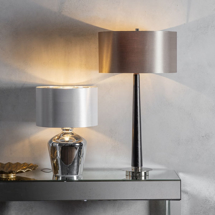 Corvina Walnut & Silver Table Lamp