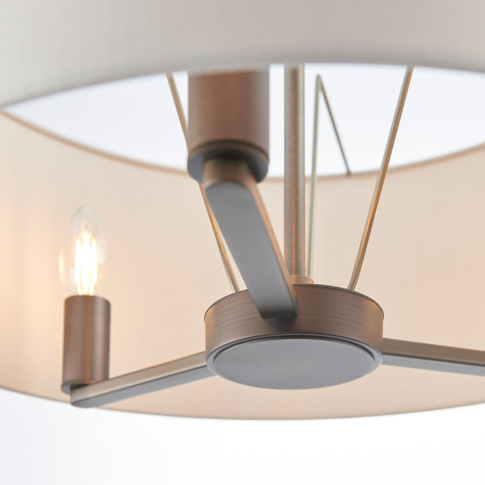 Daley Bronze Single Pendant Ceiling Light With White Shade