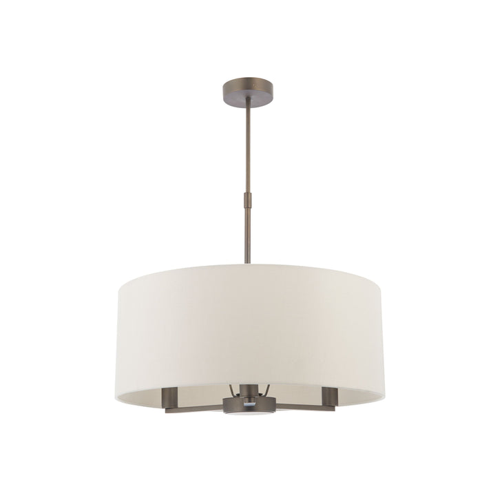 Daley Bronze Single Pendant Ceiling Light With White Shade