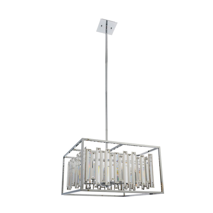 Acadia Silver & Crystal Glass Pendant Ceiling Light - Large