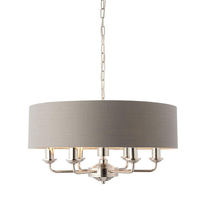 Highclere 6 Pendant in Charcoal / Nickel