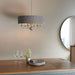 Highclere 6 Pleated Pendant Nickel & Charcoal