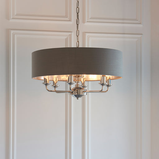 Highclere 8 Pendant in Charcoal / Nickel