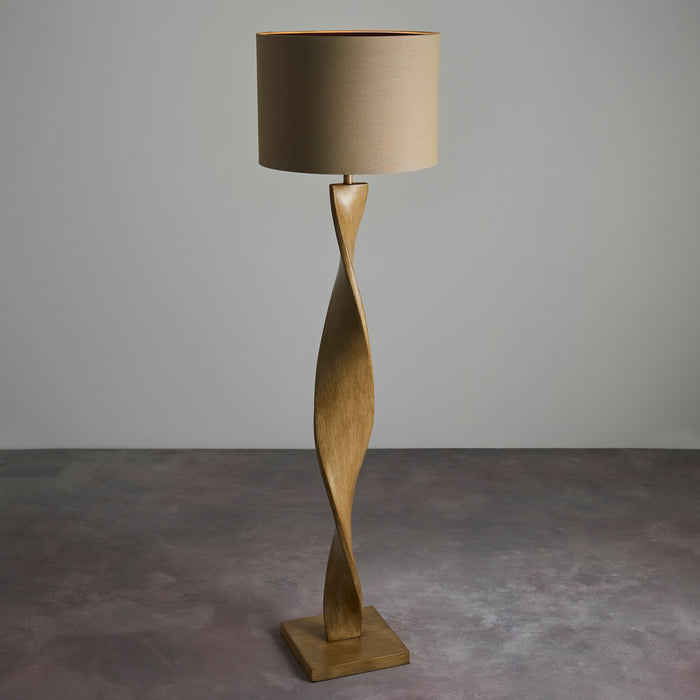 Abia Oak Effect Floor Lamp