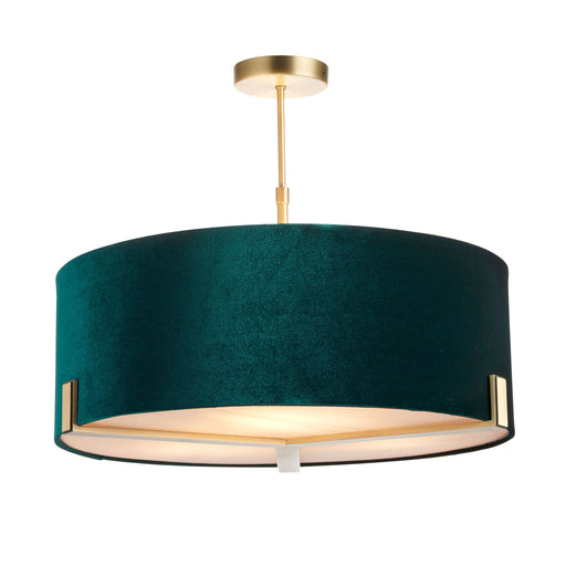 Hayfield Gold Ceiling Light Pendant With Emerald Green Shade