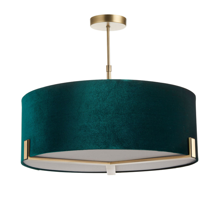 Hayfield Gold Ceiling Light Pendant With Emerald Green Shade