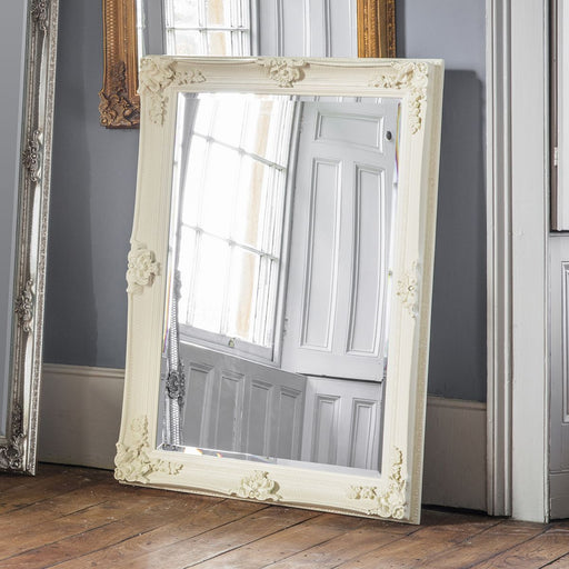 Amalia Wooden Wall Mirror, Cream Baroque Frame, 79 x 109 cm