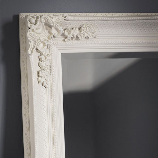 Amalia Small Decorative Wooden Wall Mirror in Cream