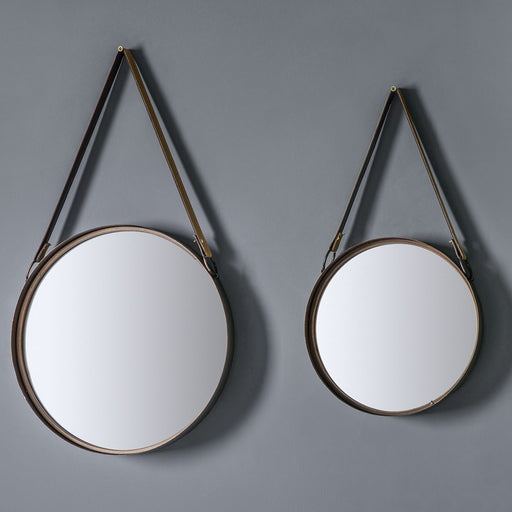 Noemi Metal Wall Mirror, Round, Black Frame 
