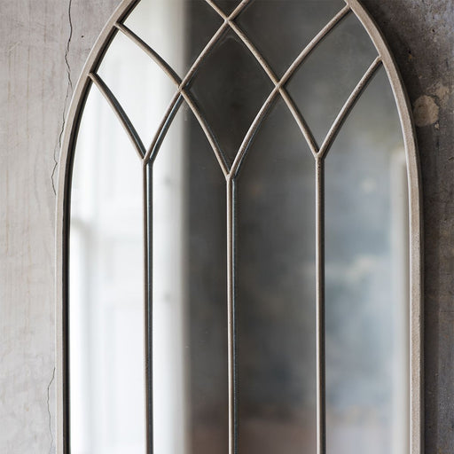 Iris Rectangle Wall Mirror, Metal Frame, Vintage Cream