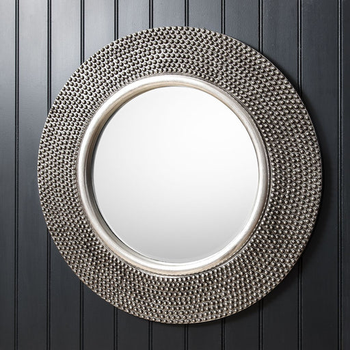 Darcy Decorative Wall Mirror, Round, Silver Frame