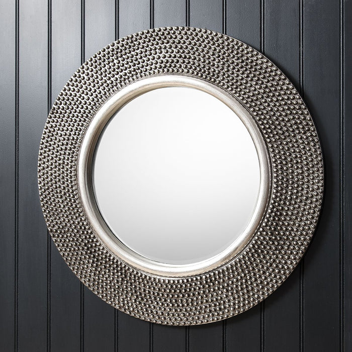 Darcy Decorative Wall Mirror, Round, Silver Frame