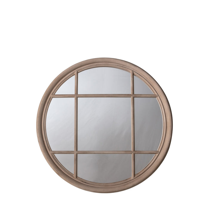 Ella Wooden Wall Mirror, Round, Clay Frame