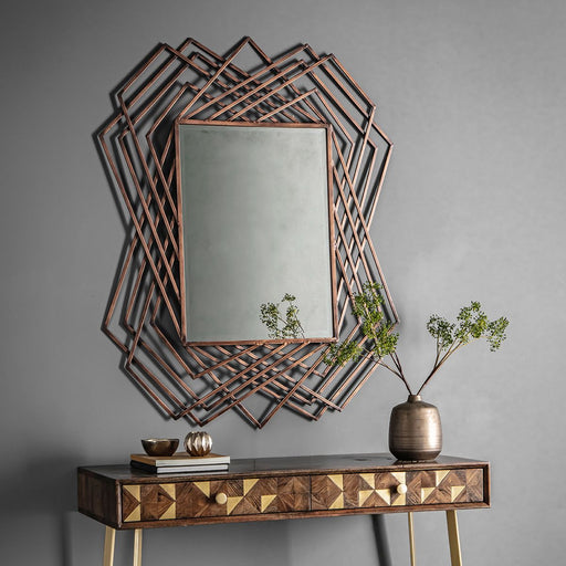  Filomena Decorative Metal Wall Mirror In Copper