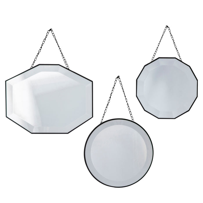 Georgia Decorative Wall Mirrors, Metal Frame, Silver, Scatter 