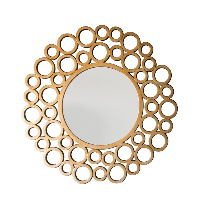Maddison Wooden Wall Mirror, Round Frame, Gold