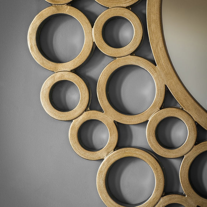 Maddison Decorative Wooden Wall Mirror in Gold