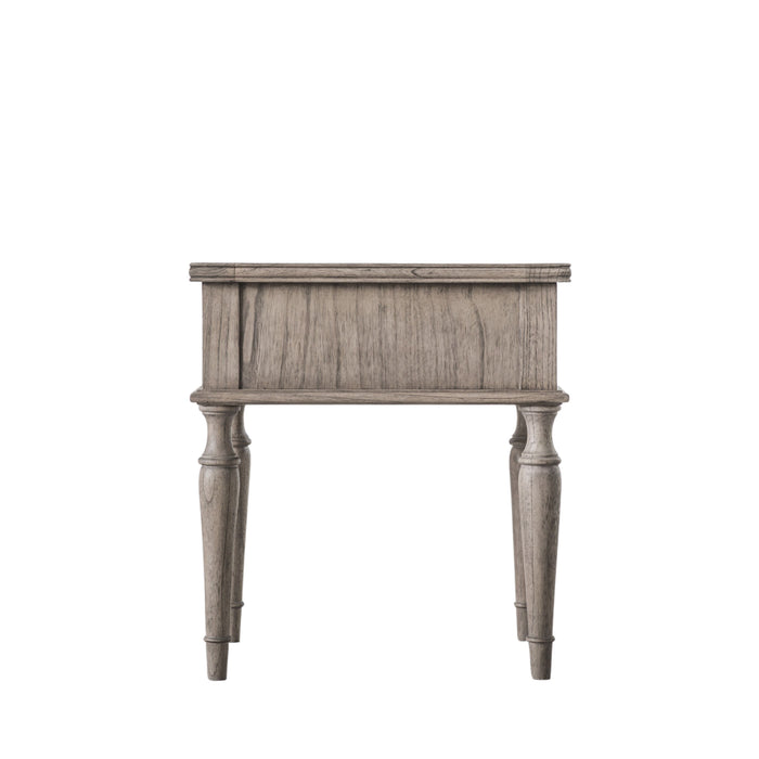 Alessandra Wooden Side Table, Square, 1 Drawer, Natural Mindy Ash Wood