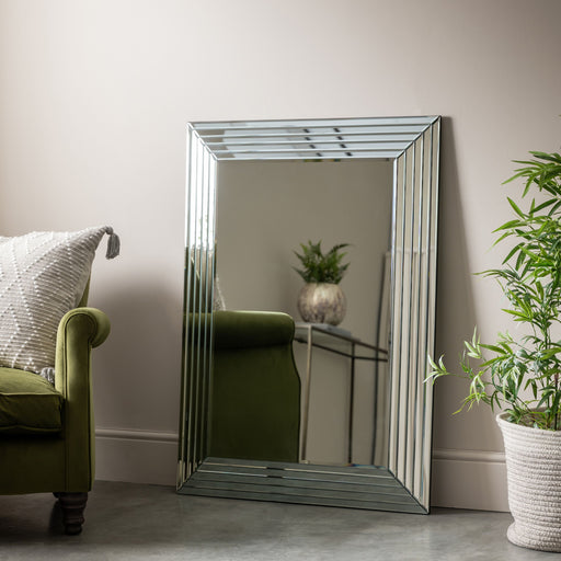 Sienna Decorative Wall Mirror, Layered Frame, Silver