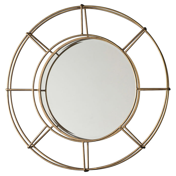 Zara Metal Wall Mirror, Round Frame, Gold