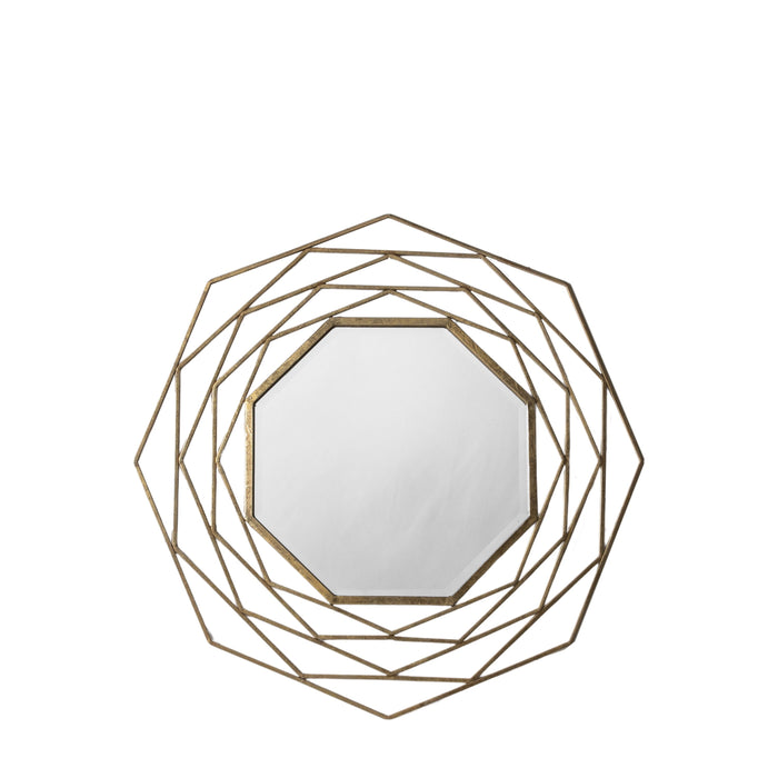 Ayla Metal Wall Mirror, Octagonal, Gold frame, 91cm