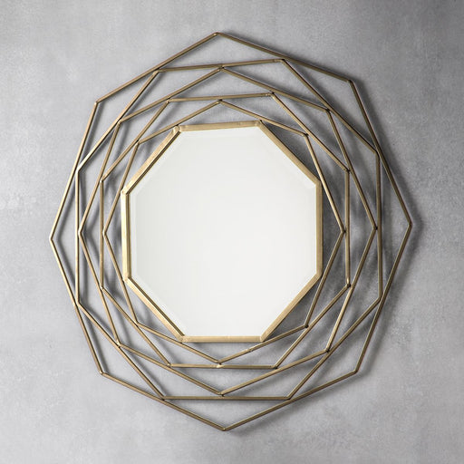 Ayla Metal Wall Mirror, Octagonal, Gold frame, 91cm
