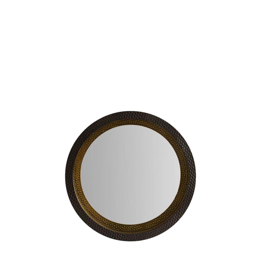 Lola Metal Wall Mirror, Round Frame, Black Gold 