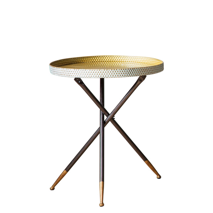 Cristina Metal Decorative Tripod Table In Gold