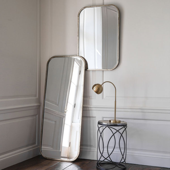 Angelica Metal Wall Mirror Small  In Distressed Champagne