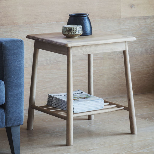 Ludovica Side Table, Natural Solid Oak, Square Top
