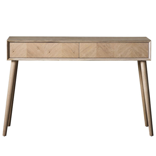 Bolzano Wooden Console Table, Natural Oak, 2 Drawer