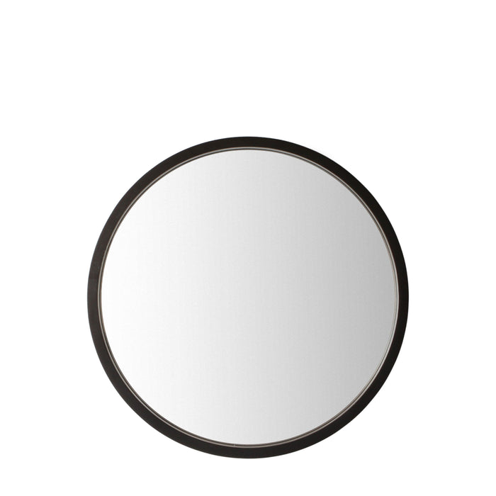 Boutique Round Black Mango Wood Wall Mirror - 90cm ( More Due In 28/11/23 )