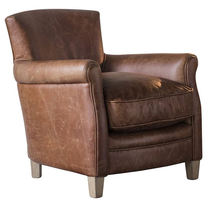 Zoe Armchair In Vintage Brown Leather (Due Back In Mid April)