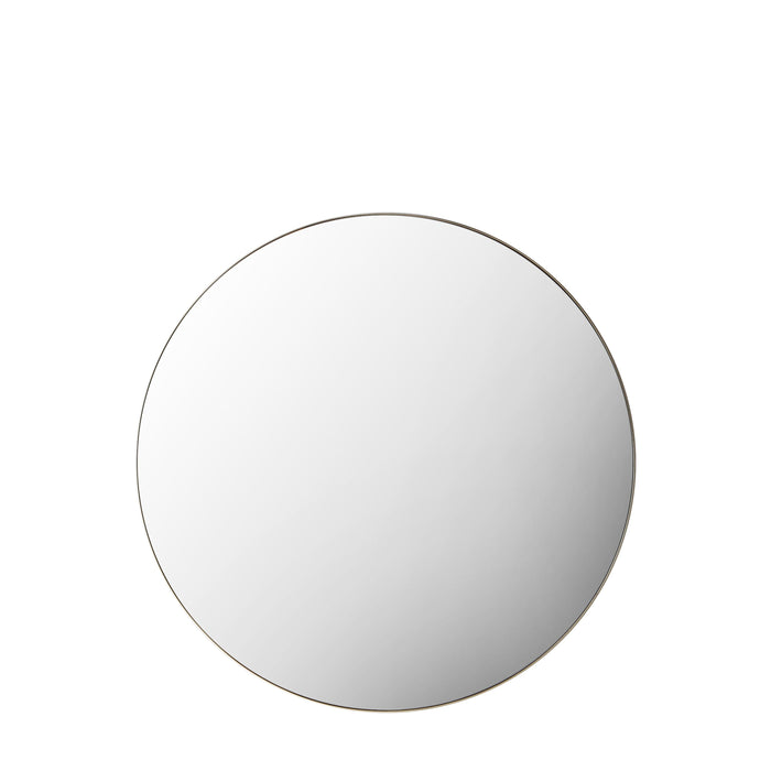 Layla Round Wall Mirror, Metal Frame, Champagne