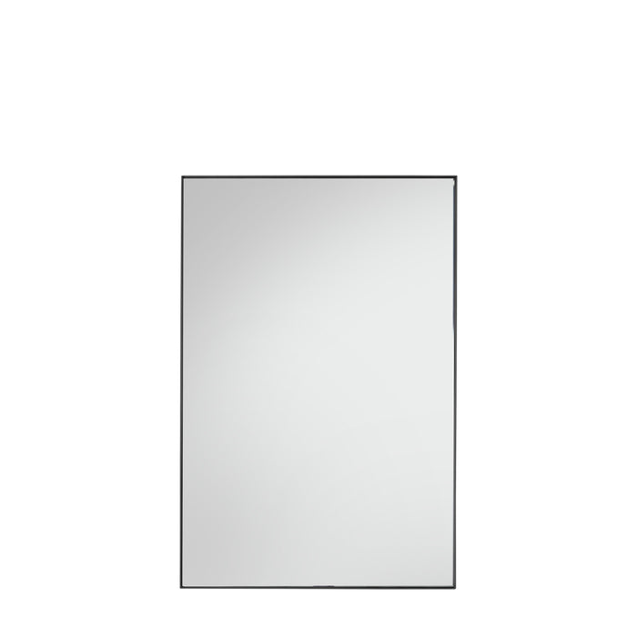Willow Rectangle Wall Mirror, Small, Metal, Black Frame
