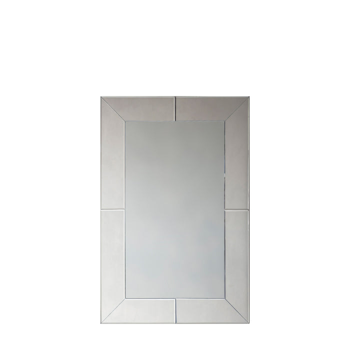 Gracie Rectangle Wall Mirror, Metal Frame, Silver