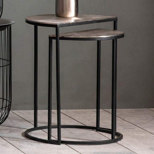 Dina Side Table, Stainless Steel Legs , Silver