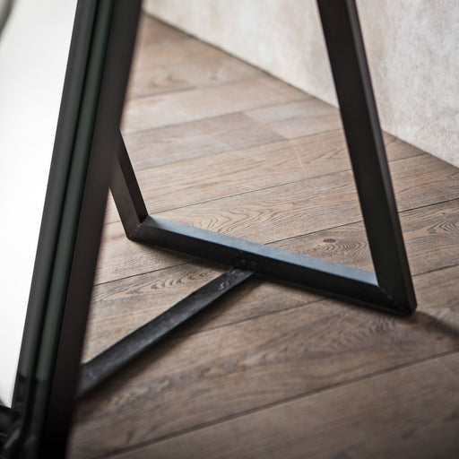 Veronica Wooden Floor Mirror In Black