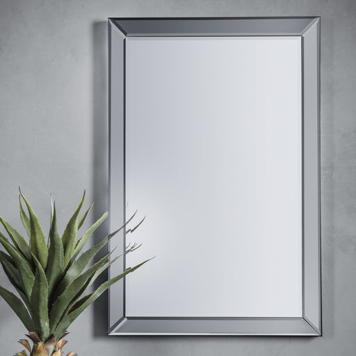 Matilde Small Wall Mirror, Metal Frame, Grey